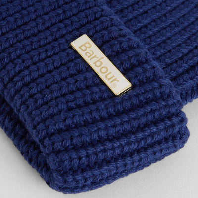 Barbour Mosely Fisherman Beanie Hat Inky Blue