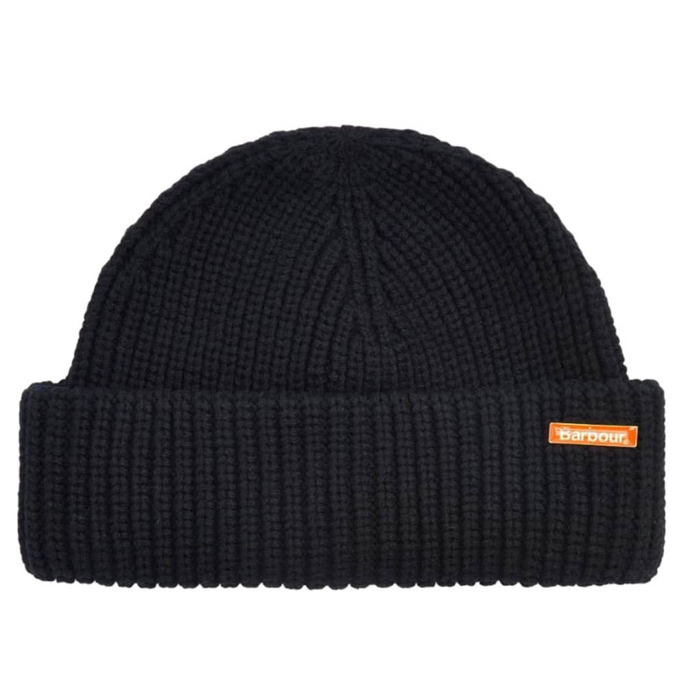 Barbour Mosely Fisherman Beanie Hat Black
