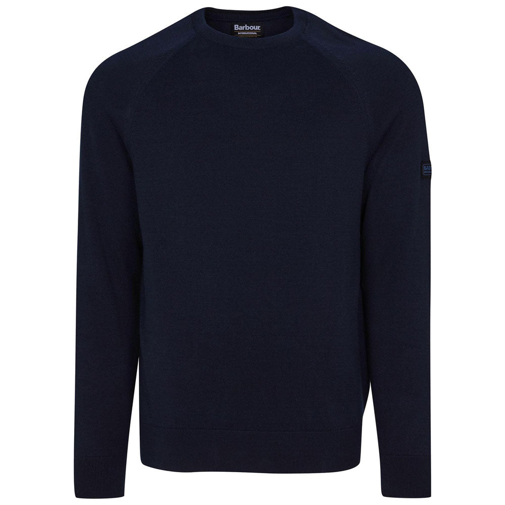Barbour International Cotton Crew Knit Jumper International Navy
