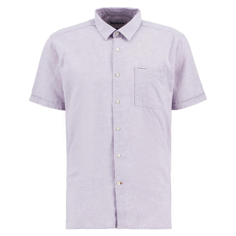 Barbour Mens Nelson Short Sleeve Summer Shirt Heather Mist