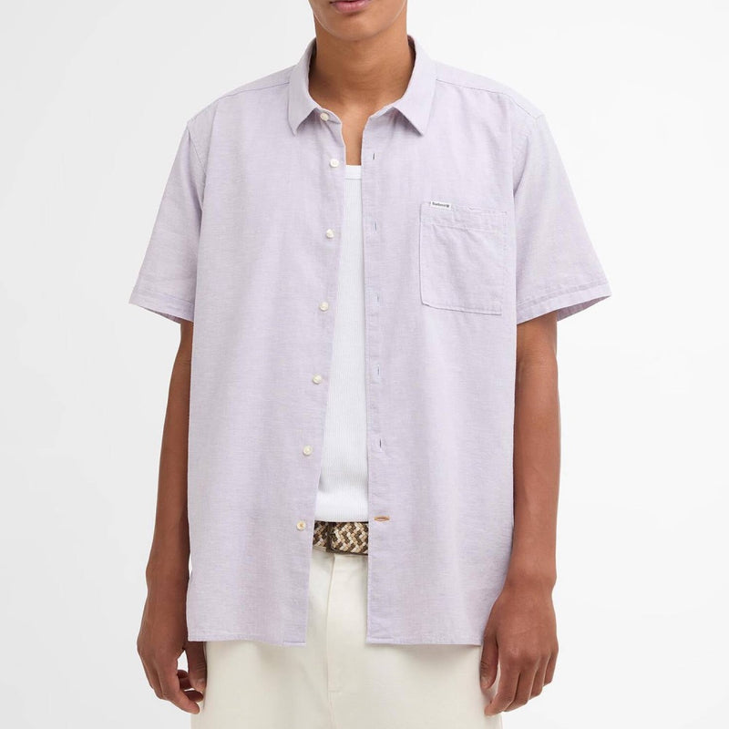 Barbour Mens Nelson Short Sleeve Summer Shirt Heather Mist