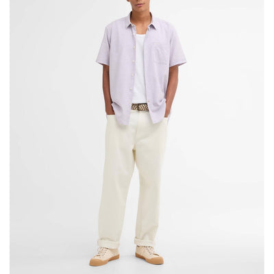 Barbour Mens Nelson Short Sleeve Summer Shirt Heather Mist