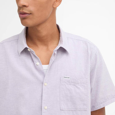 Barbour Mens Nelson Short Sleeve Summer Shirt Heather Mist