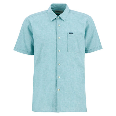 Barbour Mens Nelson Short Sleeve Summer Shirt Light Teal
