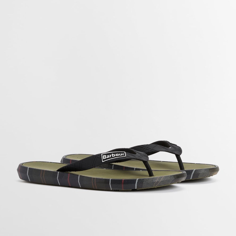 Barbour Men's Oakdale Sandal Olive and Classic Tartan
