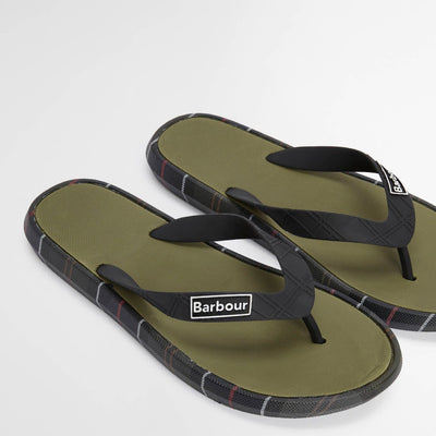 Barbour Men's Oakdale Sandal Olive and Classic Tartan