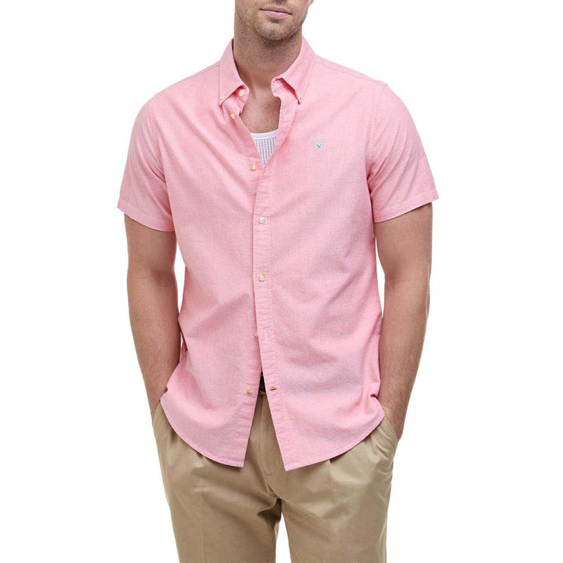 Barbour Oxtown Oxford Tailored Short-Sleeved Shirt Horizon Orange