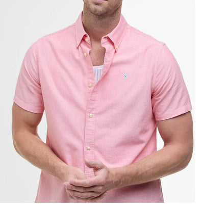 Barbour Oxtown Oxford Tailored Short-Sleeved Shirt Horizon Orange