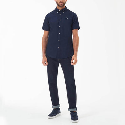 Barbour Oxtown Oxford Tailored  Short-Sleeved Shirt Classic Navy