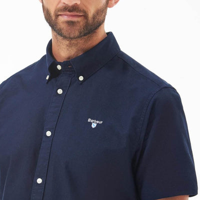 Barbour Oxtown Oxford Tailored  Short-Sleeved Shirt Classic Navy