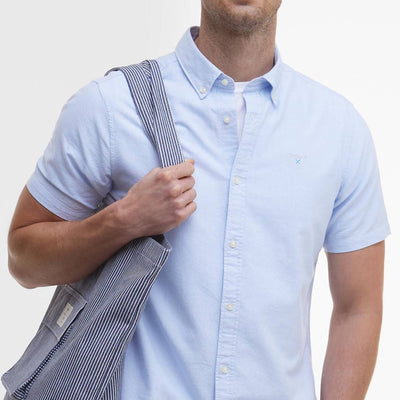 Barbour Oxtown Oxford Tailored Short-Sleeved Shirt Sky
