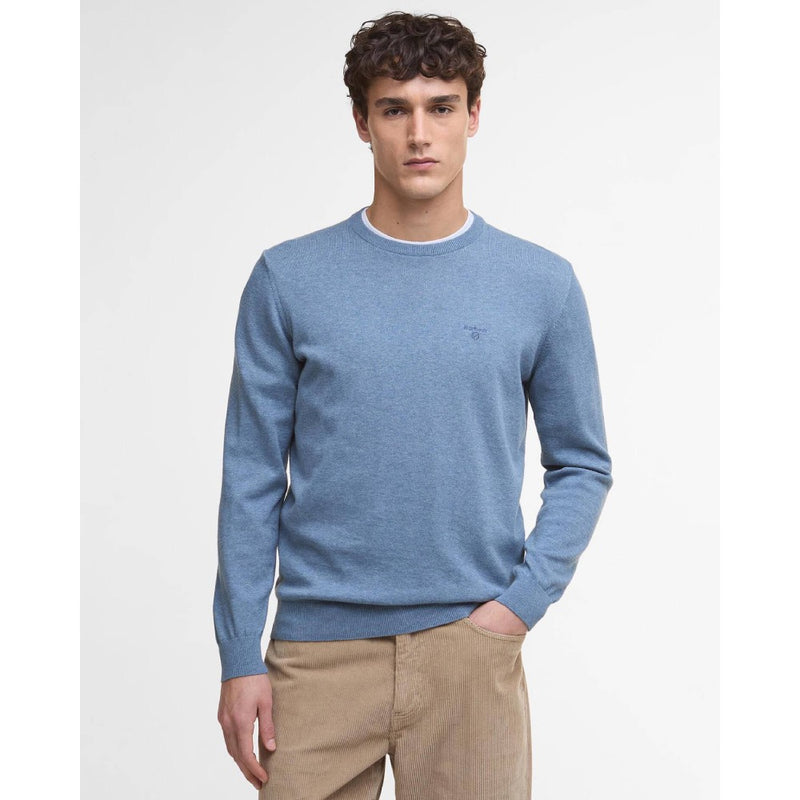 Barbour Pima Cotton Crew Neck Jumper Bluestone