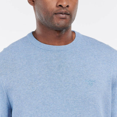 Barbour Pima Cotton Crew Neck Jumper Dark Chambray