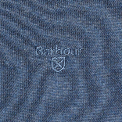 Barbour Pima Cotton V-Neck Jumper Dark Chambray