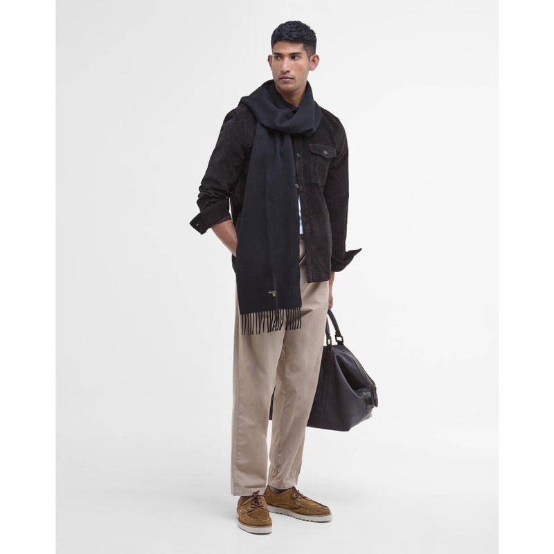 Barbour Plain Lambswool Scarf Black