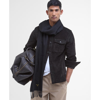 Barbour Plain Lambswool Scarf Black
