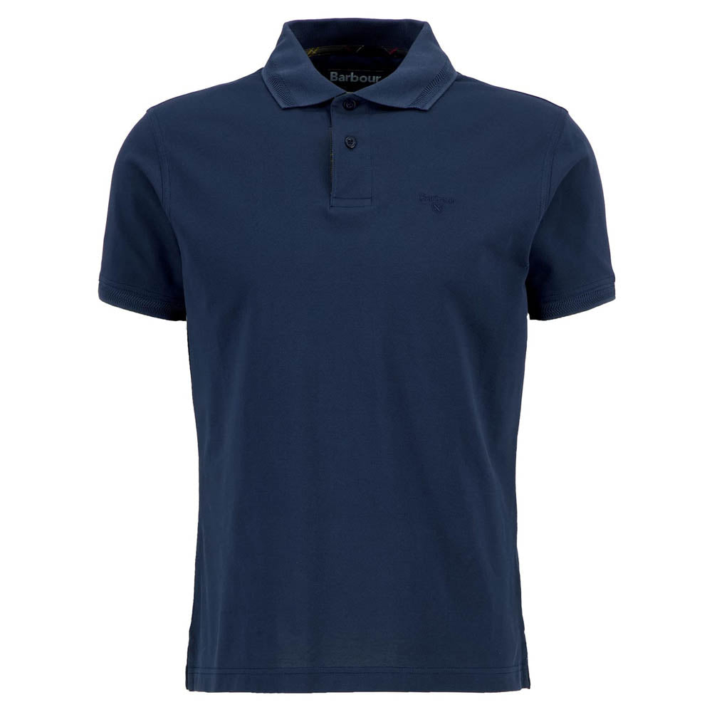 Barbour Premium Tartan Pique Polo Shirt Navy