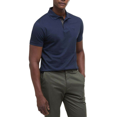 Barbour Premium Tartan Pique Polo Shirt Navy