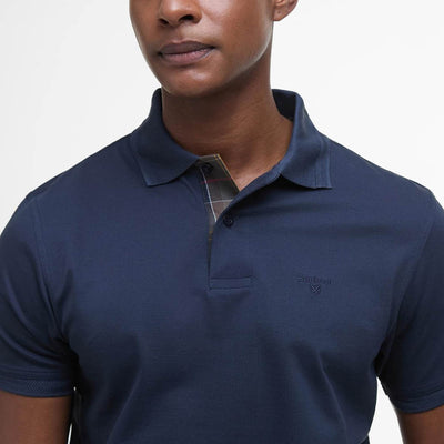 Barbour Premium Tartan Pique Polo Shirt Navy