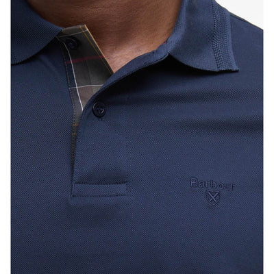 Barbour Premium Tartan Pique Polo Shirt Navy