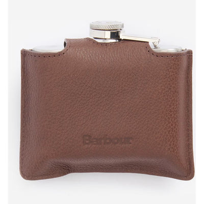 Barbour Quilted Padbury Hip Flask Dark Brown / Olive