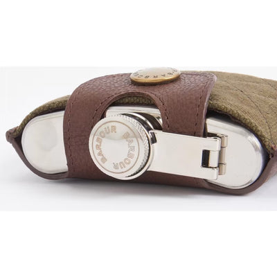 Barbour Quilted Padbury Hip Flask Dark Brown / Olive