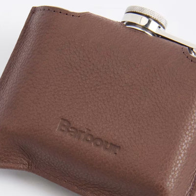 Barbour Quilted Padbury Hip Flask Dark Brown / Olive
