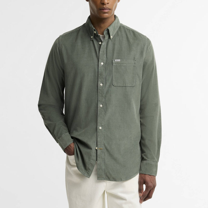 Barbour Ramsey Tailored Cord Shirt Agave Green