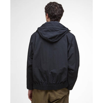 Barbour Re-Engineered Hooded Showerproof Flight Bedale Jacket Black