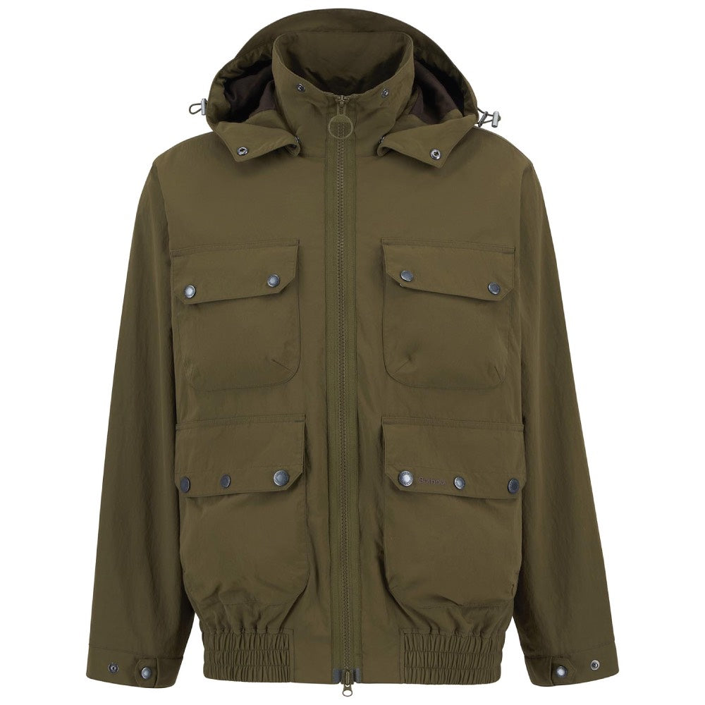 Barbour Re-Engineered Hooded Showerproof Flight Bedale Jacket Beech