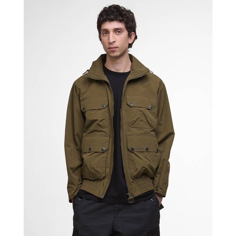 Barbour Re-Engineered Hooded Showerproof Flight Bedale Jacket Beech