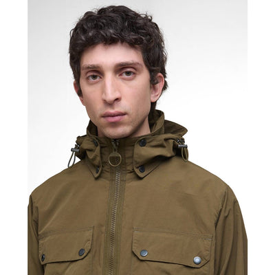 Barbour Re-Engineered Hooded Showerproof Flight Bedale Jacket Beech