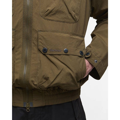 Barbour Re-Engineered Hooded Showerproof Flight Bedale Jacket Beech