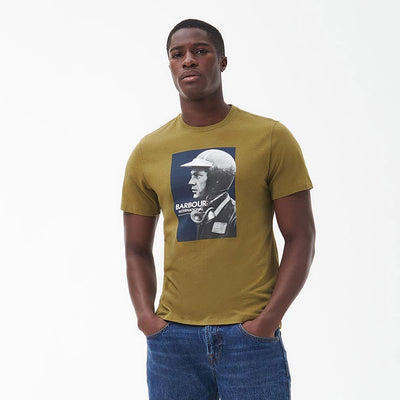 Barbour International Steve McQueen Greyson Graphic T-Shirt Archive Olive
