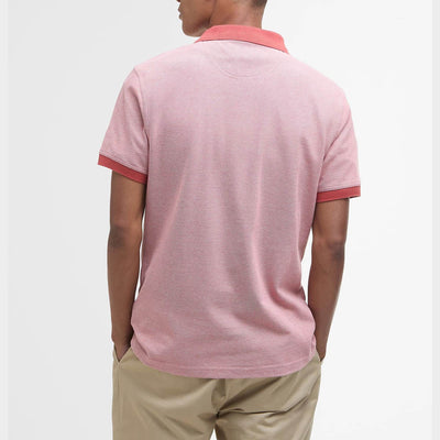 Barbour Mens Sports Polo Mix Shirt Red Spice