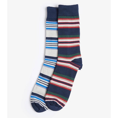 Barbour Summer Stripe 2 Pack Socks Navy MIx