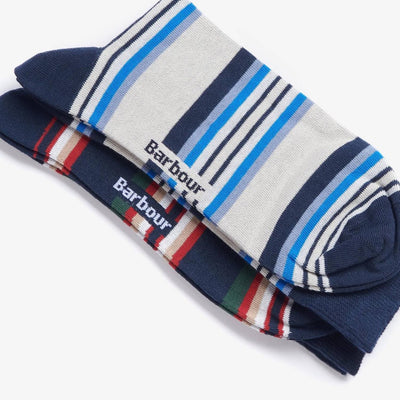 Barbour Summer Stripe 2 Pack Socks Navy MIx