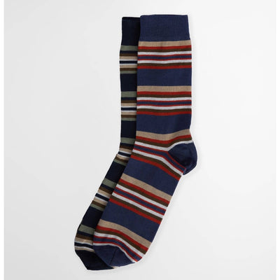Barbour Summer Stripe 2 Pack Socks Multi Stripe Navy/Green