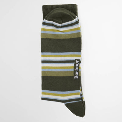 Barbour Summer Stripe 2 Pack Socks Olive / Navy Stripe