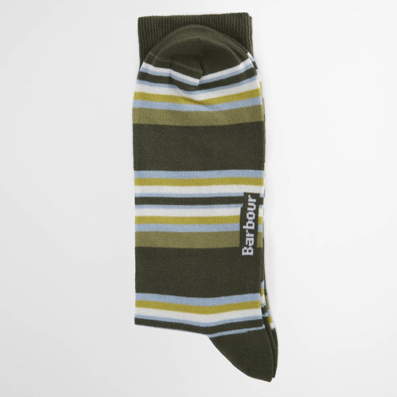 Barbour Summer Stripe 2 Pack Socks Olive / Navy Stripe