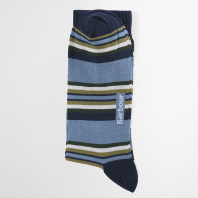 Barbour Summer Stripe 2 Pack Socks Olive / Navy Stripe