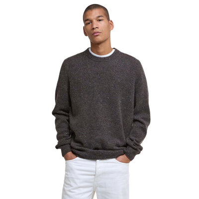 Barbour Tainsbury Wool Crew Neck Jumper Dark Oak