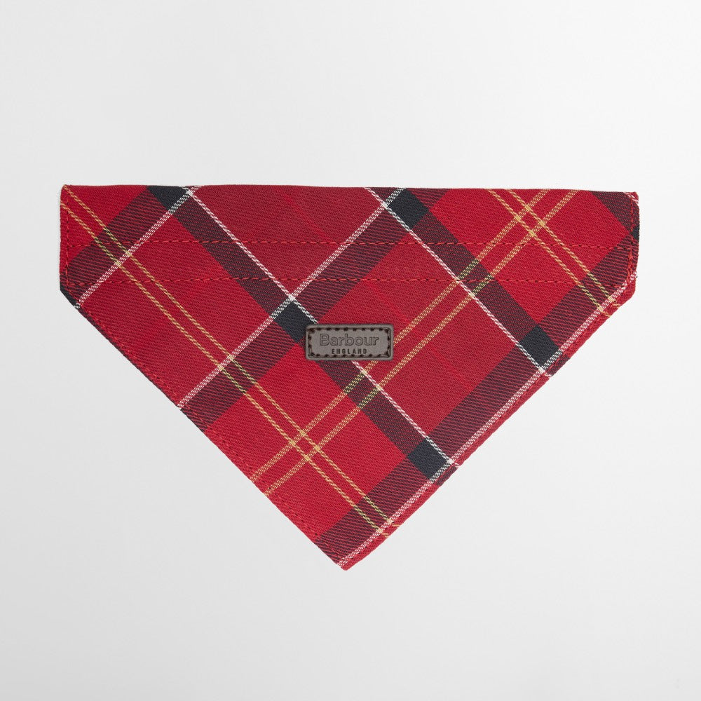 Barbour Tartan Dog Bandana Cardinal Red