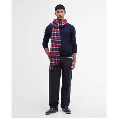 Barbour Tartan Lambswool Scarf Cranberry Tartan