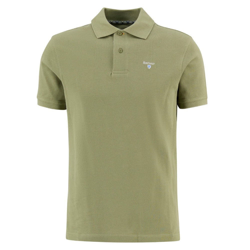 Barbour Tartan Pique Polo Shirt Laurel Green