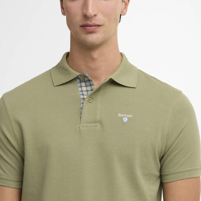 Barbour Tartan Pique Polo Shirt Laurel Green