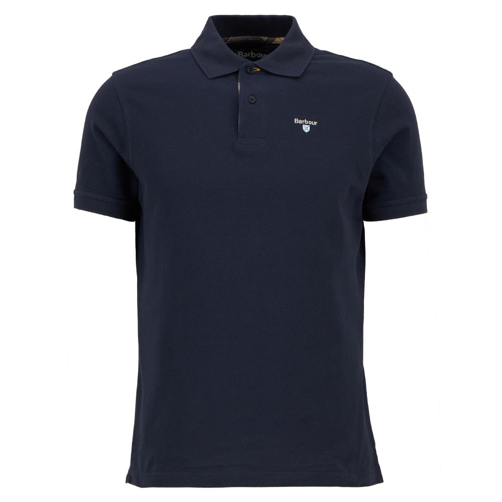 Barbour Tartan Pique Polo Shirt New Navy