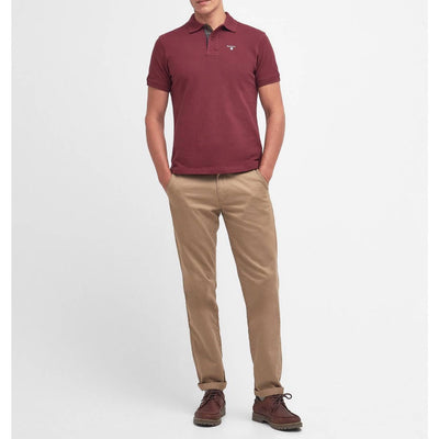 Barbour Tartan Pique Polo Shirt Ruby