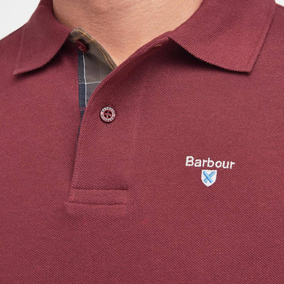 Barbour Tartan Pique Polo Shirt Ruby