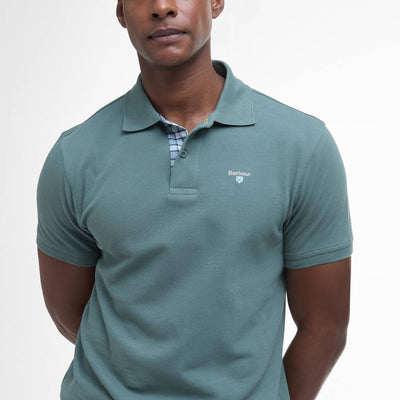 Barbour Tartan Pique Polo Shirt Vintage Teal